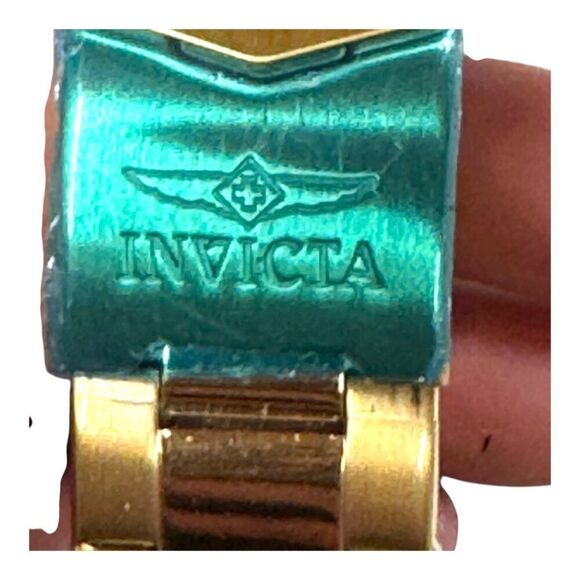 Invicta Pro Diver Men Chronograph Watch Gold Stainless Steel Blue Dial 100M 0073 - Picture 8 of 8